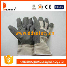Grau PVC-Handschuhe mit weißen Baumwollrücken (DGP106)